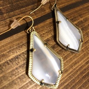 Kendra Scott Alex Earrings White Banded Agate